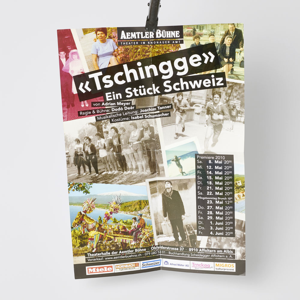 Theaterplakat «Tschingge – ein Stück Schweiz»