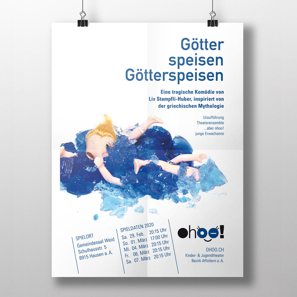 Theaterplakat «Götter speisen Götterspeisen»
